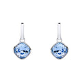 Gecko Jewellery Cushion Cut Crystal Drop Stud Earrings in Sterling Silver
