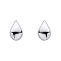 Gecko Jewellery Polished Recycled Sterling Silver Droplet Stud Earrings