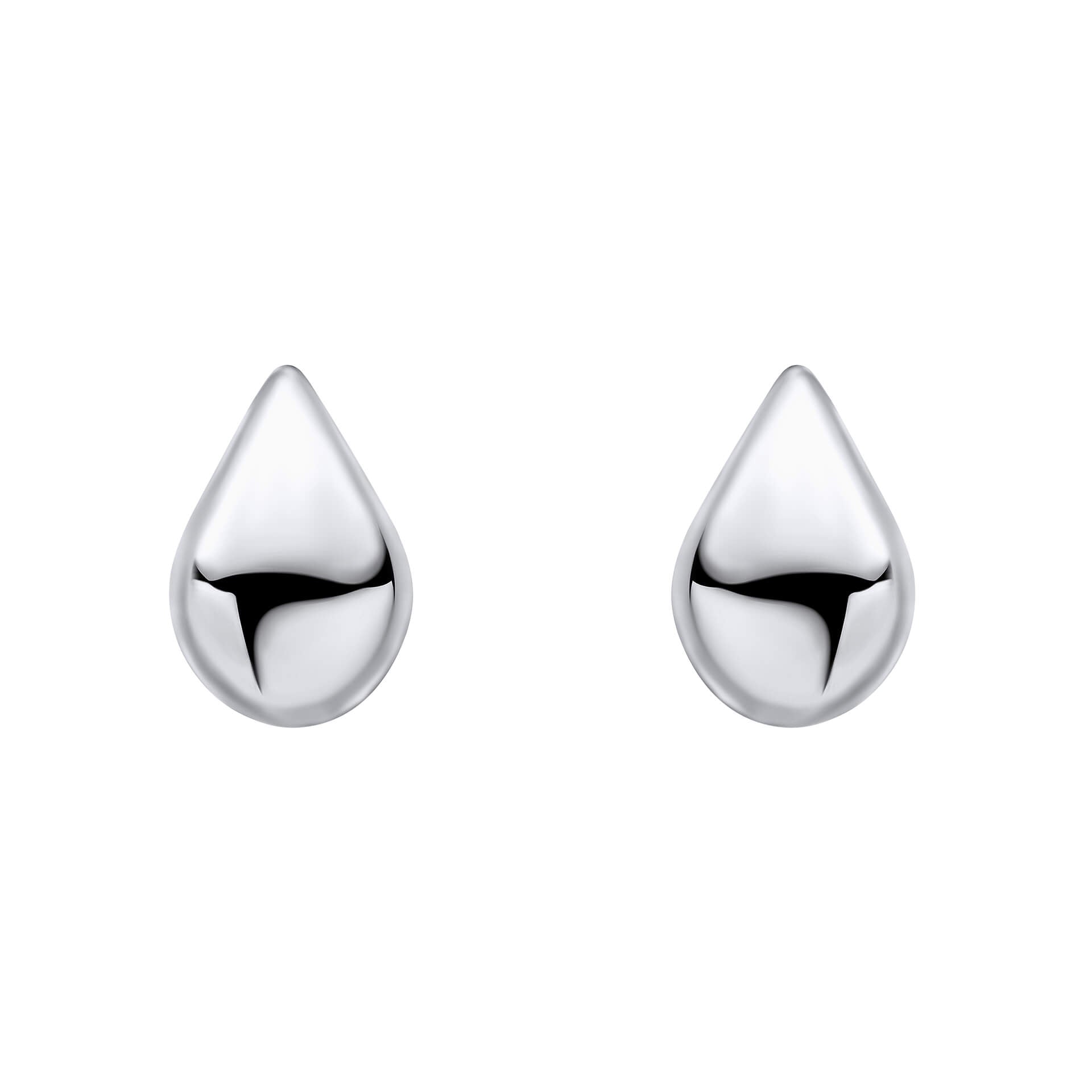 Gecko Jewellery Polished Recycled Sterling Silver Droplet Stud Earrings