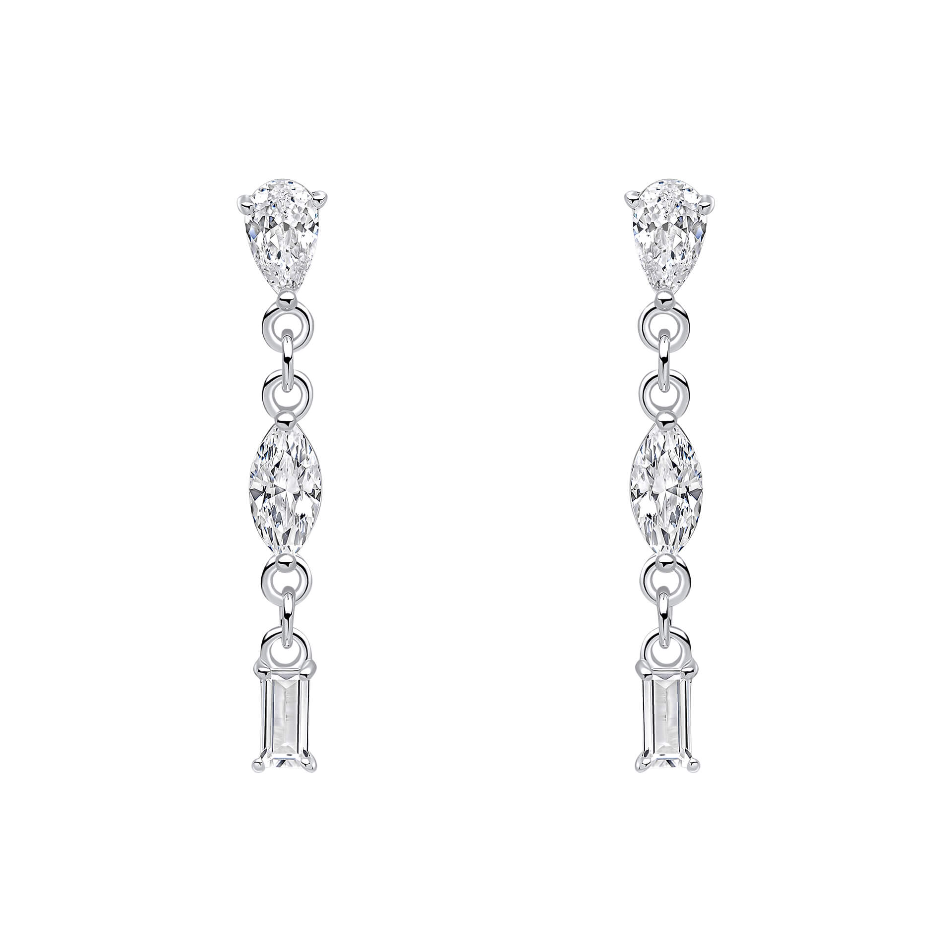 Gecko Jewellery Mixed Shapes Long Drop Earrings | Recycled Silver