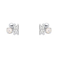 Gecko Jewellery Dainty Cluster Stud Earrings | Silver & Pearl