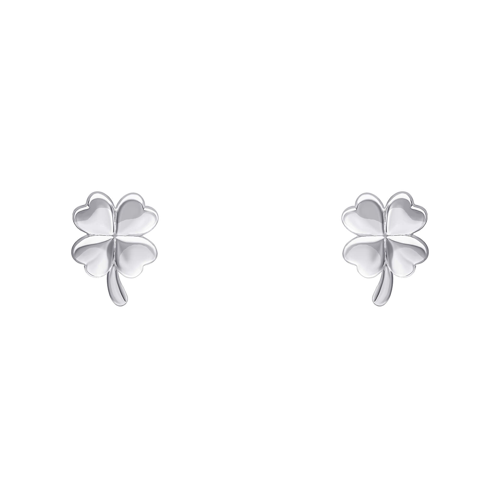 Four Leaf Clover Stud Earrings | Recycled Sterling Silver | Gecko Jewellery