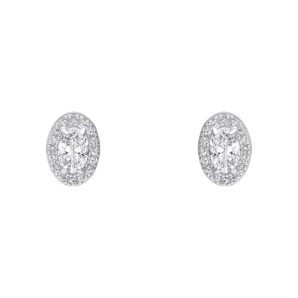 Gecko Jewellery Oval Halo Stud Earrings | Recycled Sterling Silver