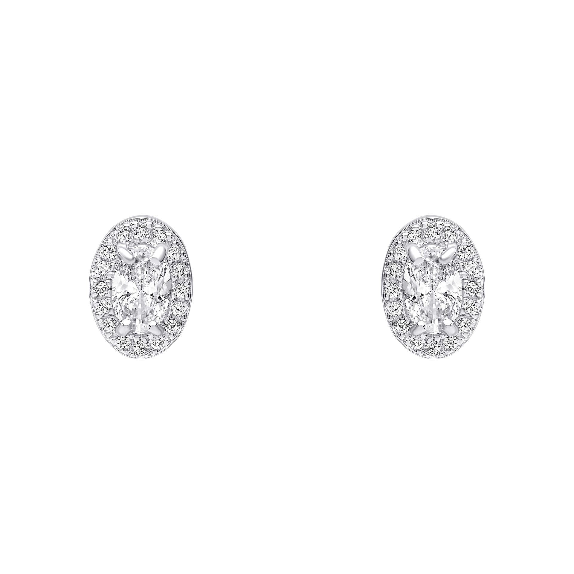Gecko Jewellery Oval Halo Stud Earrings | Recycled Sterling Silver