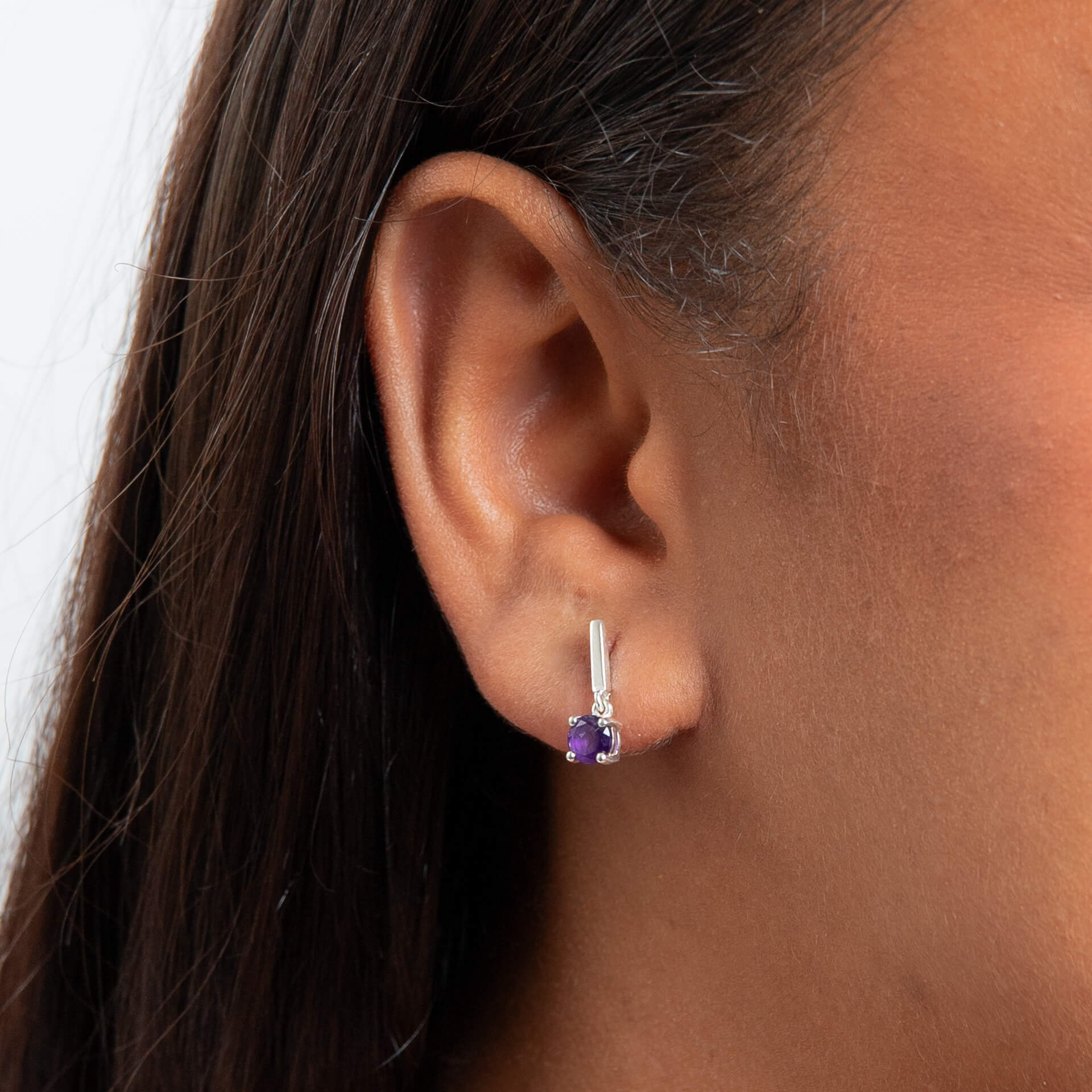 Gecko Jewellery Recycled Sterling Silver Semi Precious Drop Earrings