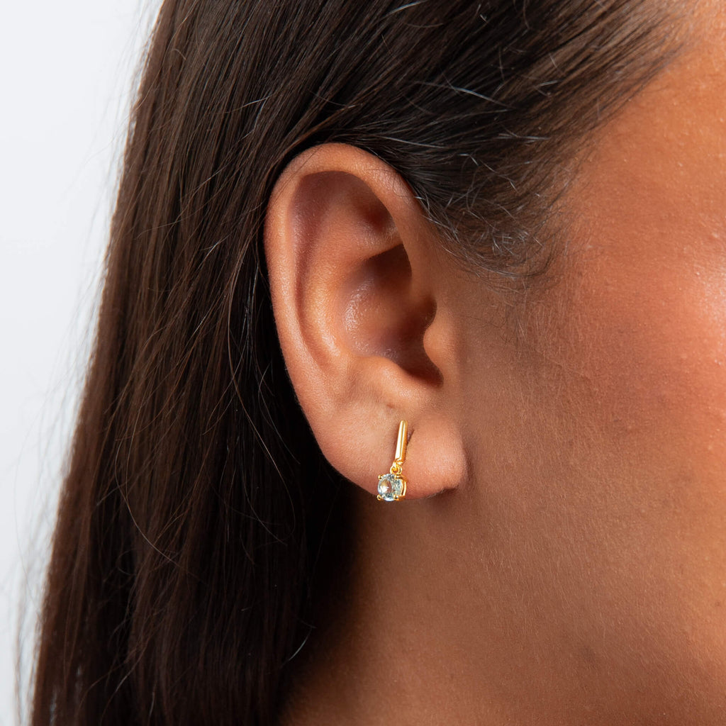 Gecko Jewellery Recycled Sterling Silver Semi Precious Drop Earrings