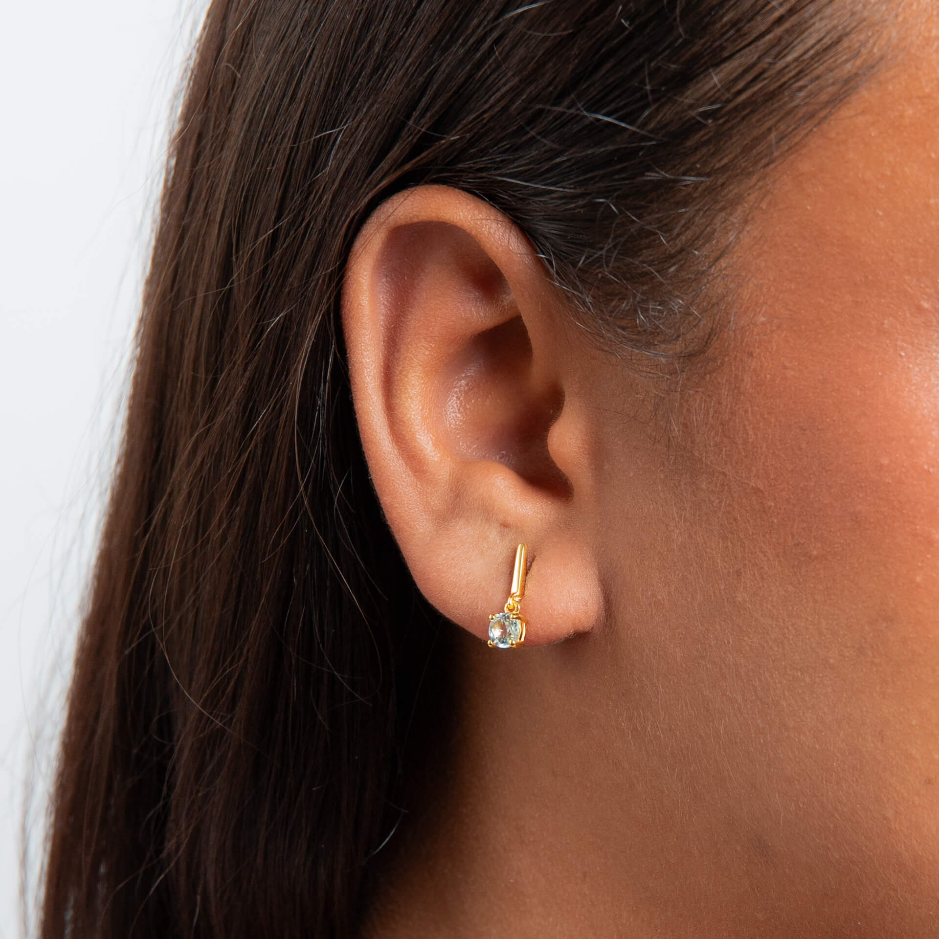 Gecko Jewellery Recycled Sterling Silver Semi Precious Drop Earrings