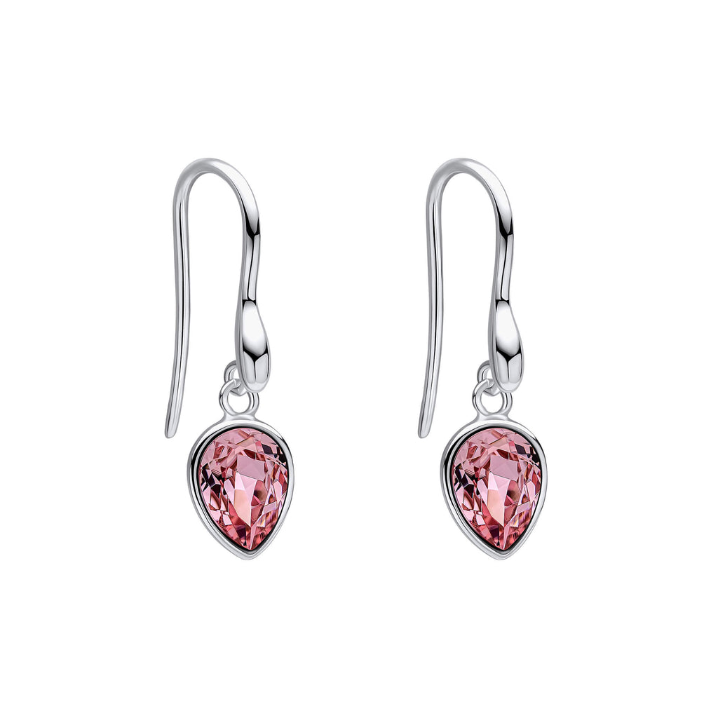 Gecko Jewellery Pear Shape Crystal Drop Earrings in Sterling Silver