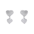 Gecko Jewellery Recycled Sterling Silver Diamond Cut Double Heart Earrings