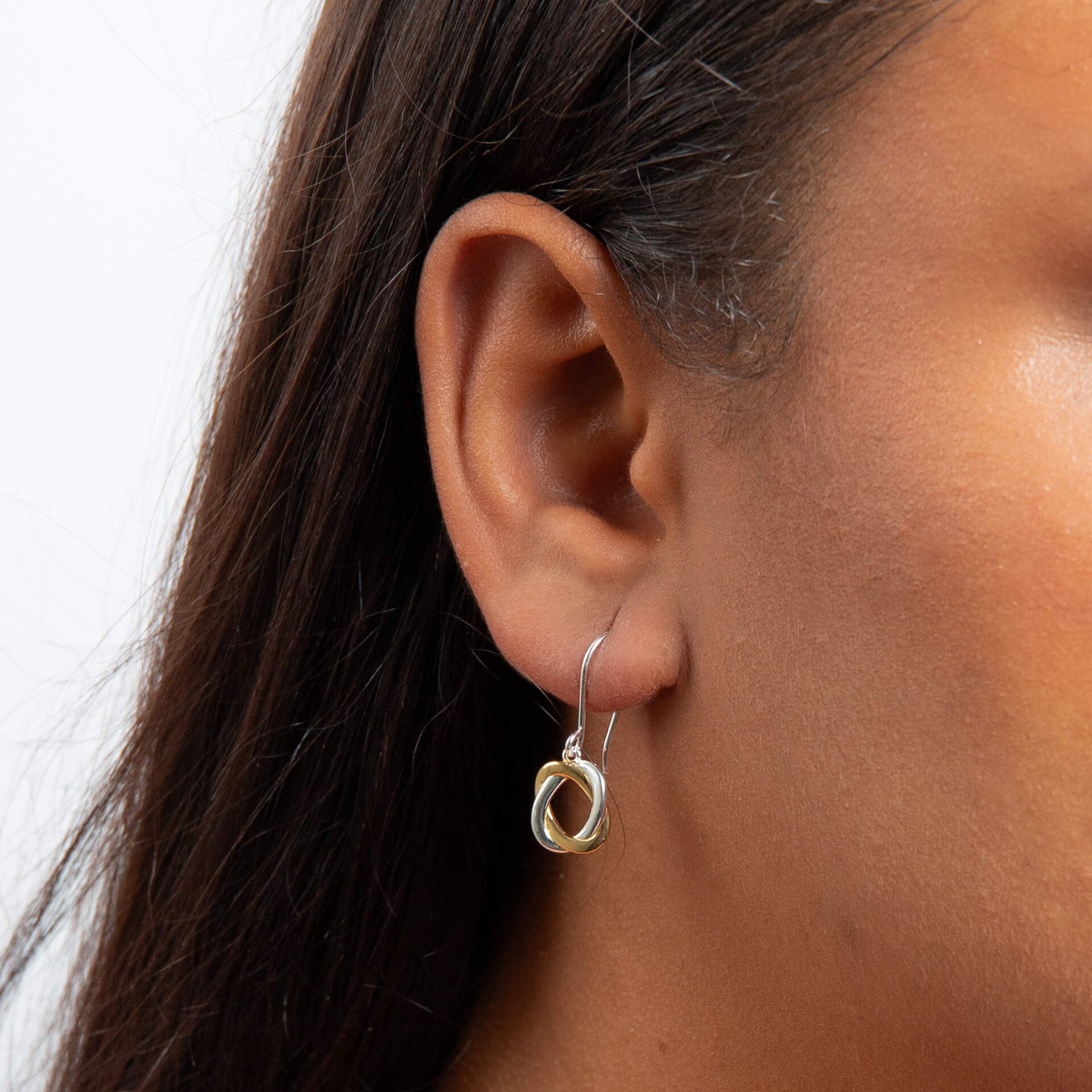 Gecko Jewellery Woven Circle Drop Earrings – Recycled Sterling Silver