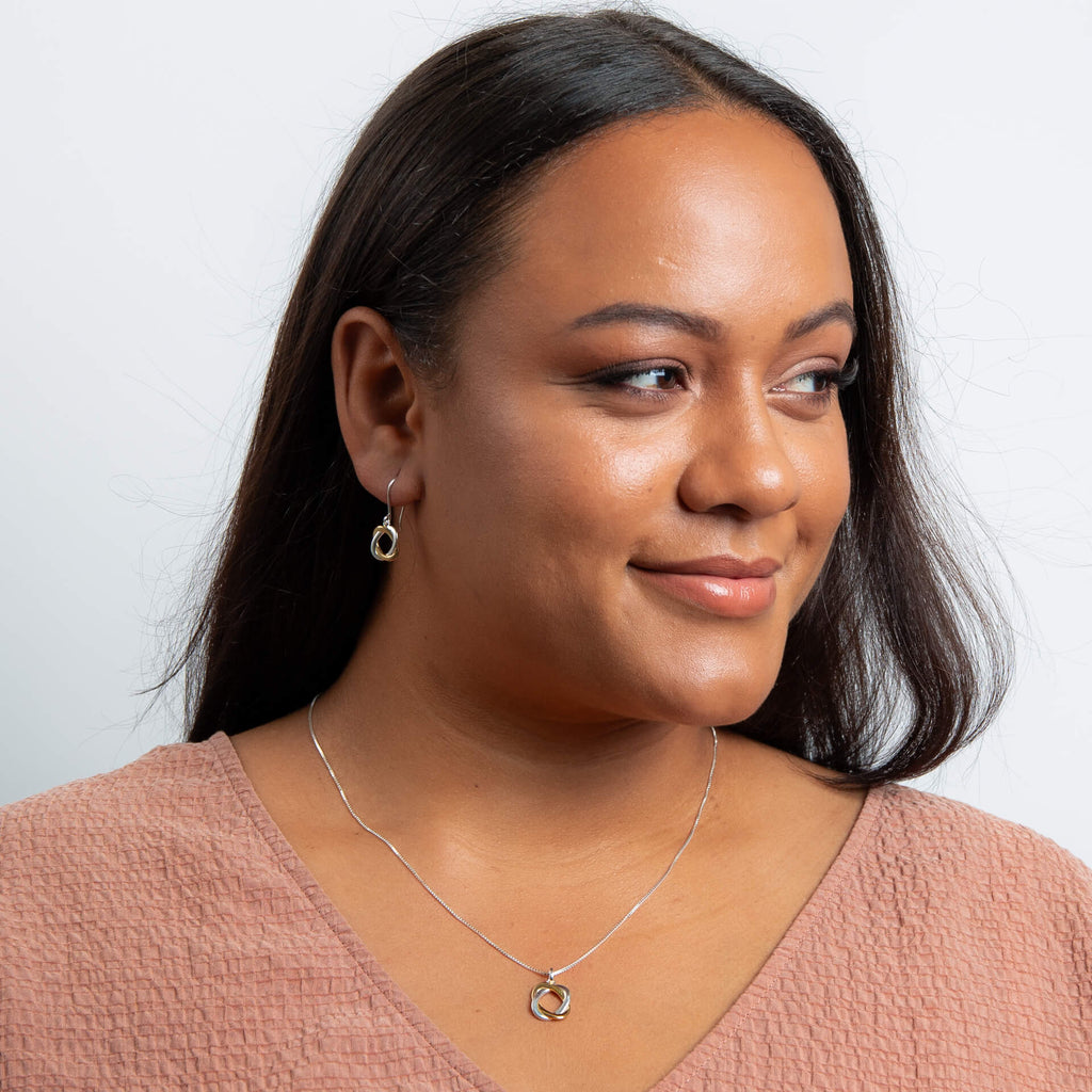 Gecko Jewellery Woven Circle Drop Earrings – Recycled Sterling Silver