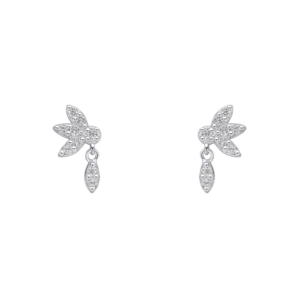 Gecko Jewellery Floral Stud Earrings – Recycled Silver & Cubic Zirconia