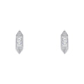 Gecko Jewellery Elongated Hexagon Stud Earrings | Silver & Zirconia