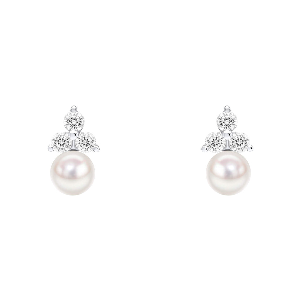Gecko Jewellery Shell Pearl and Cubic Zirconia Sterling Silver Earrings