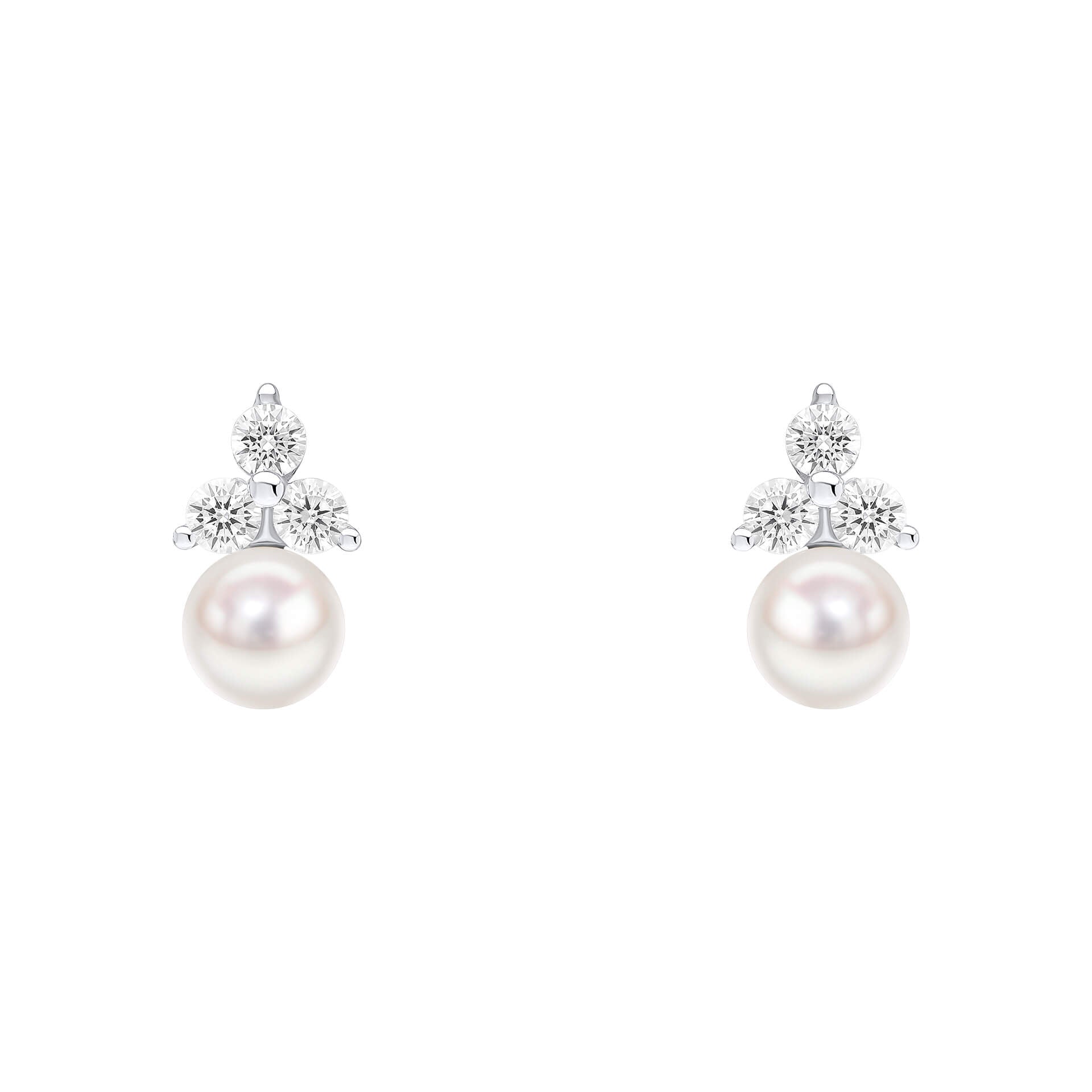 Gecko Jewellery Shell Pearl and Cubic Zirconia Sterling Silver Earrings