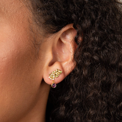 Gecko Jewellery Crosswell Gold-Plated Floral Crystal Stud Earrings