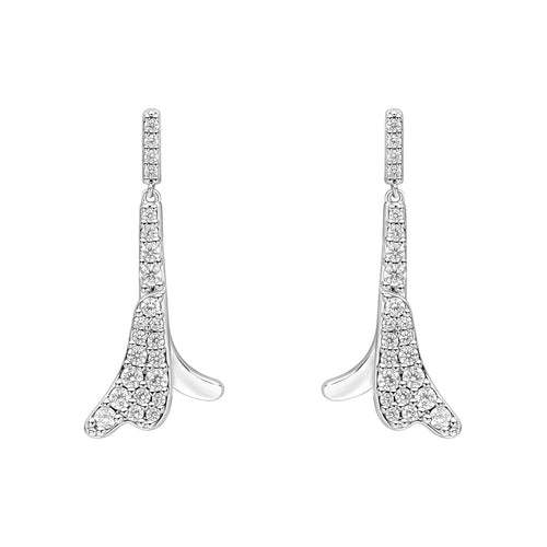Gecko Jewellery Floribunda Silver-Plated Cubic Zirconia Drop Earrings