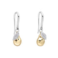 Gecko Jewellery Silver and Gold Plated Pear Drop Earrings with Zirconia
