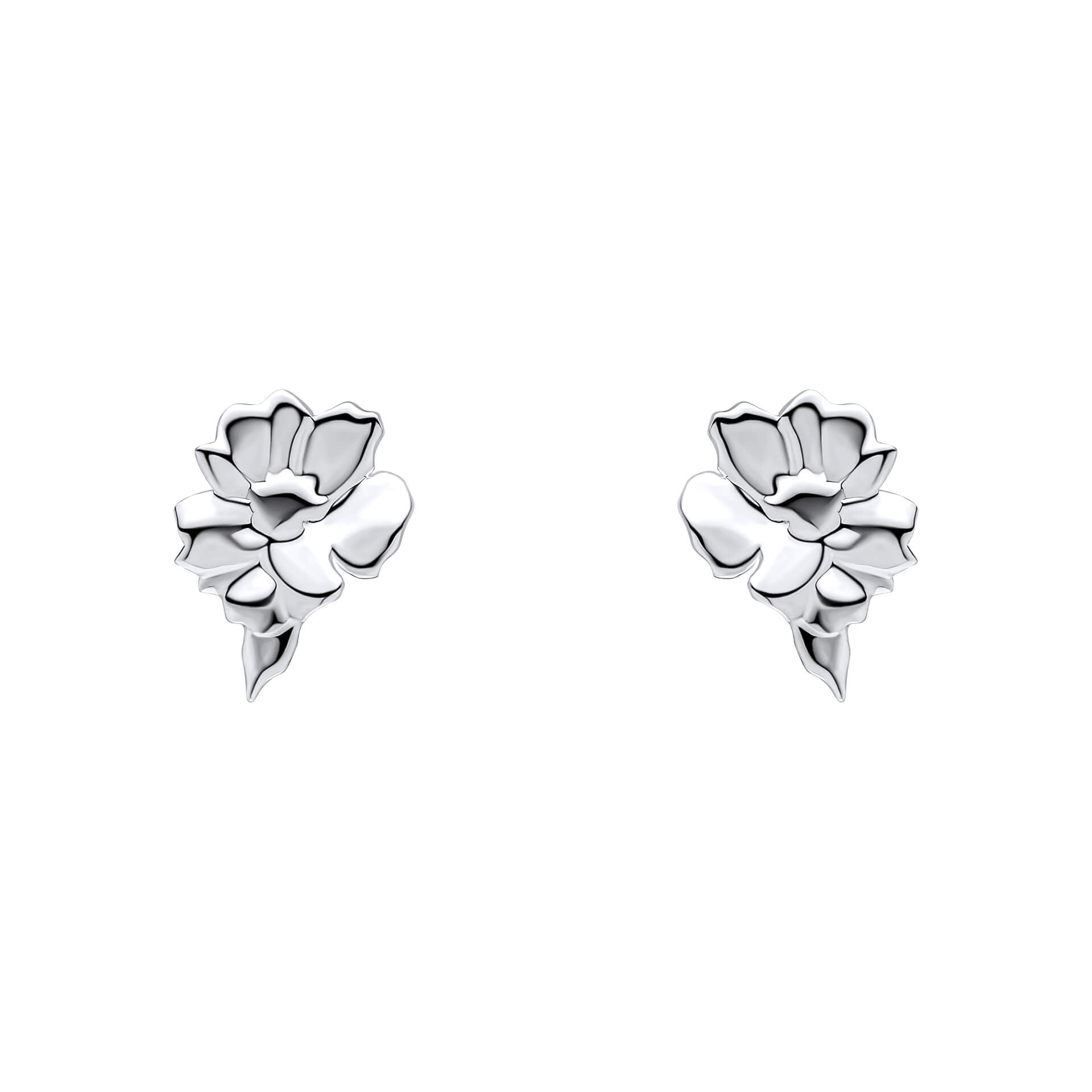 Laura Ashley Albertine Rose Stud Earrings – Gold or Silver Plated Brass