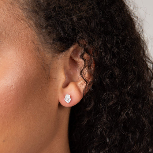 Gecko Jewellery Serena Flower Stud Earrings | Silver Plated & CZ