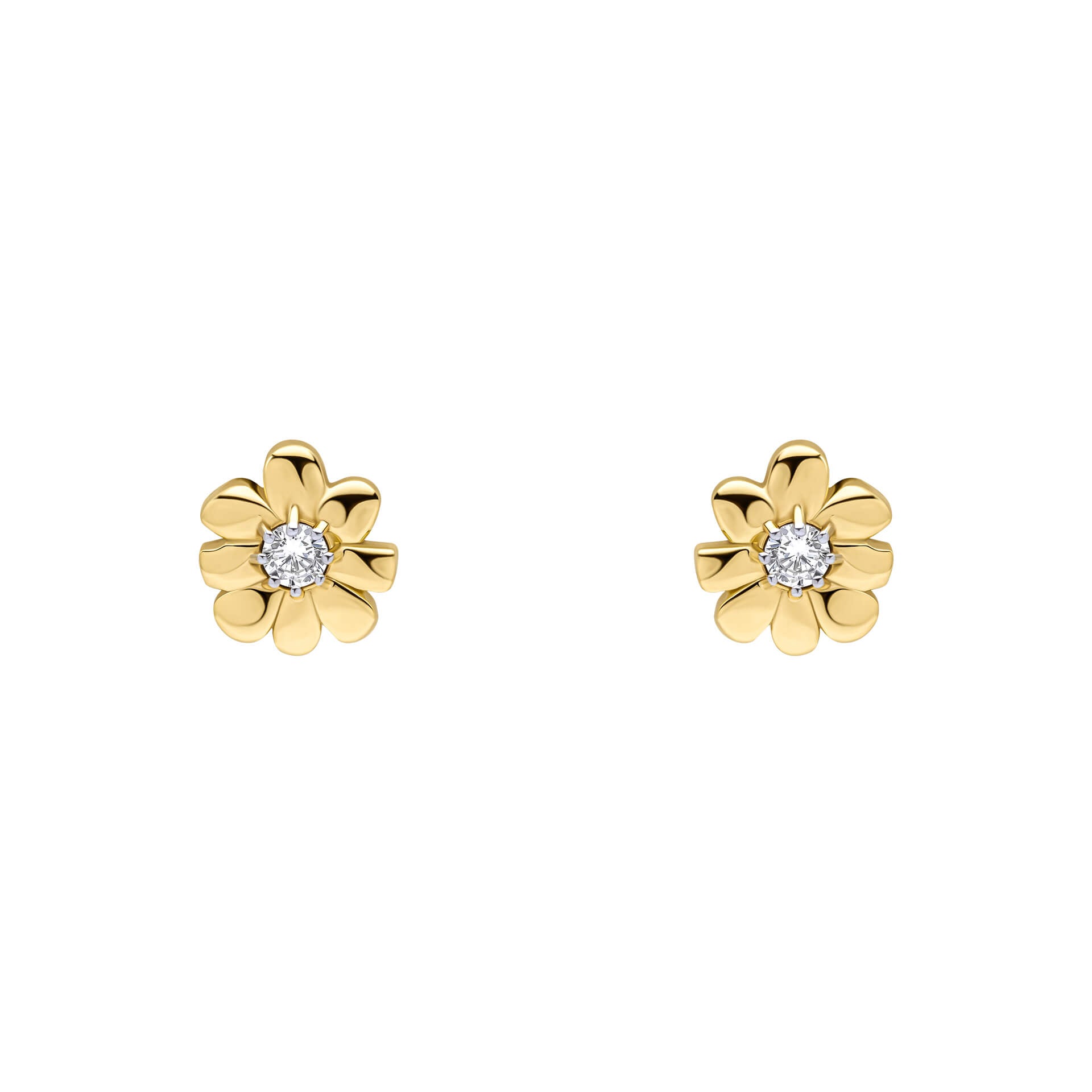 Laura Ashley Cosmos Flower Stud Earrings with Cubic Zirconia