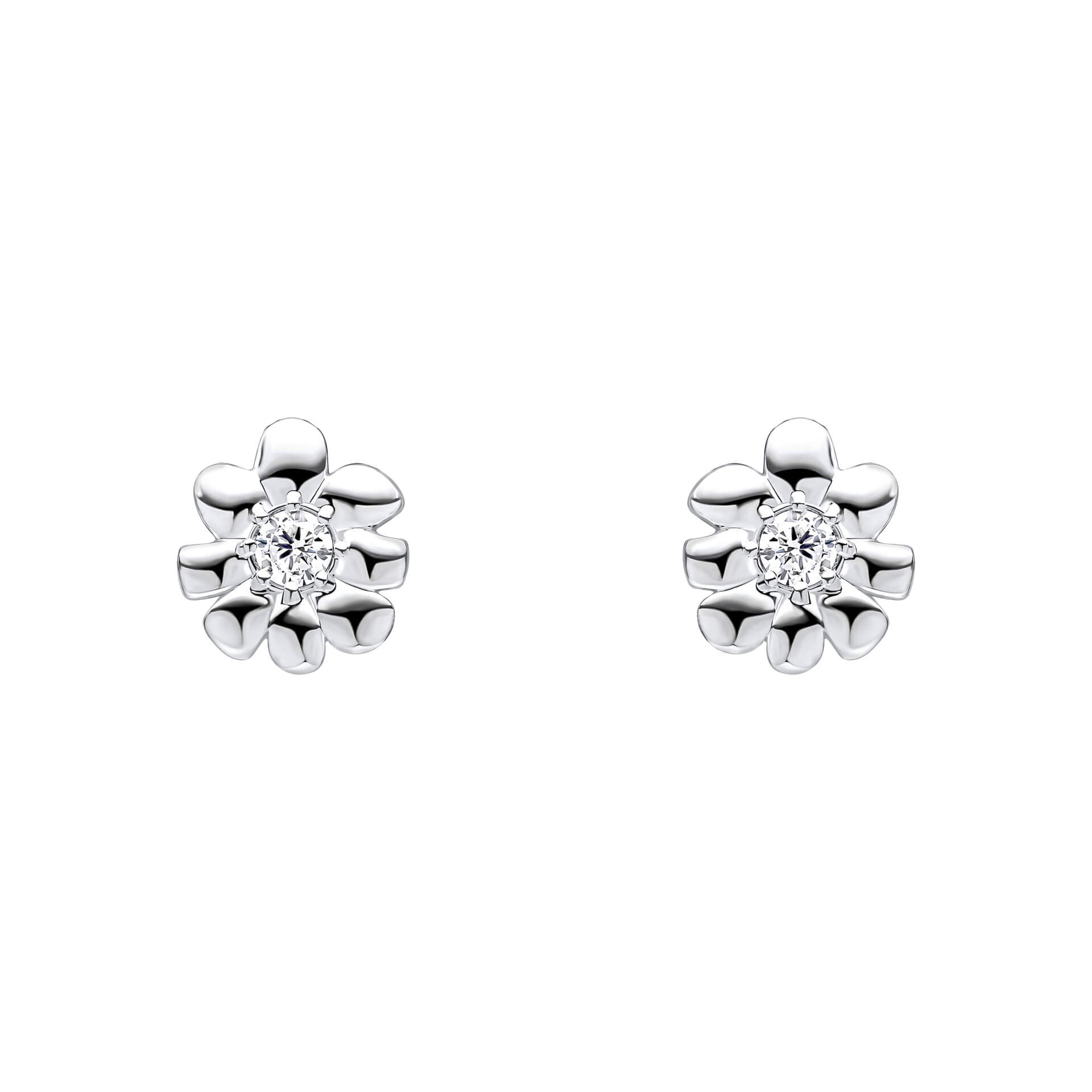 Laura Ashley Cosmos Flower Stud Earrings with Cubic Zirconia