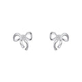 Laura Ashley Children’s Ribbon Bow Earrings – Silver Plated Brass