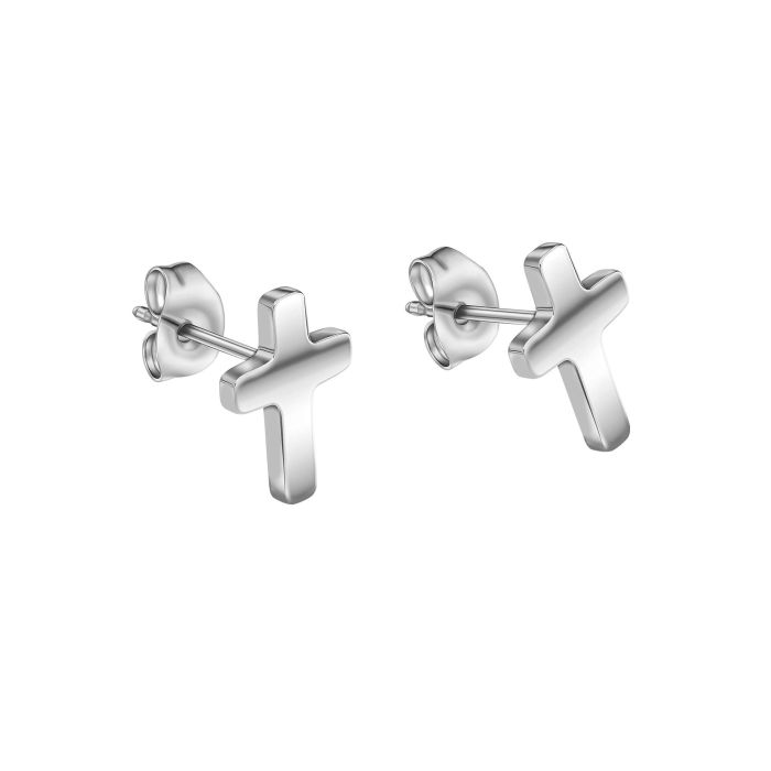 Gecko Jewellery Stainless Steel Cross Stud Earrings – Minimalist Style
