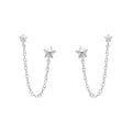 Gecko Jewellery Recycled Sterling Silver Star Chain Stud Earrings