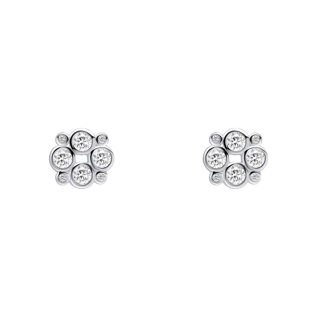 Gecko Jewellery Recycled Sterling Silver Cubic Zirconia Stud Earrings