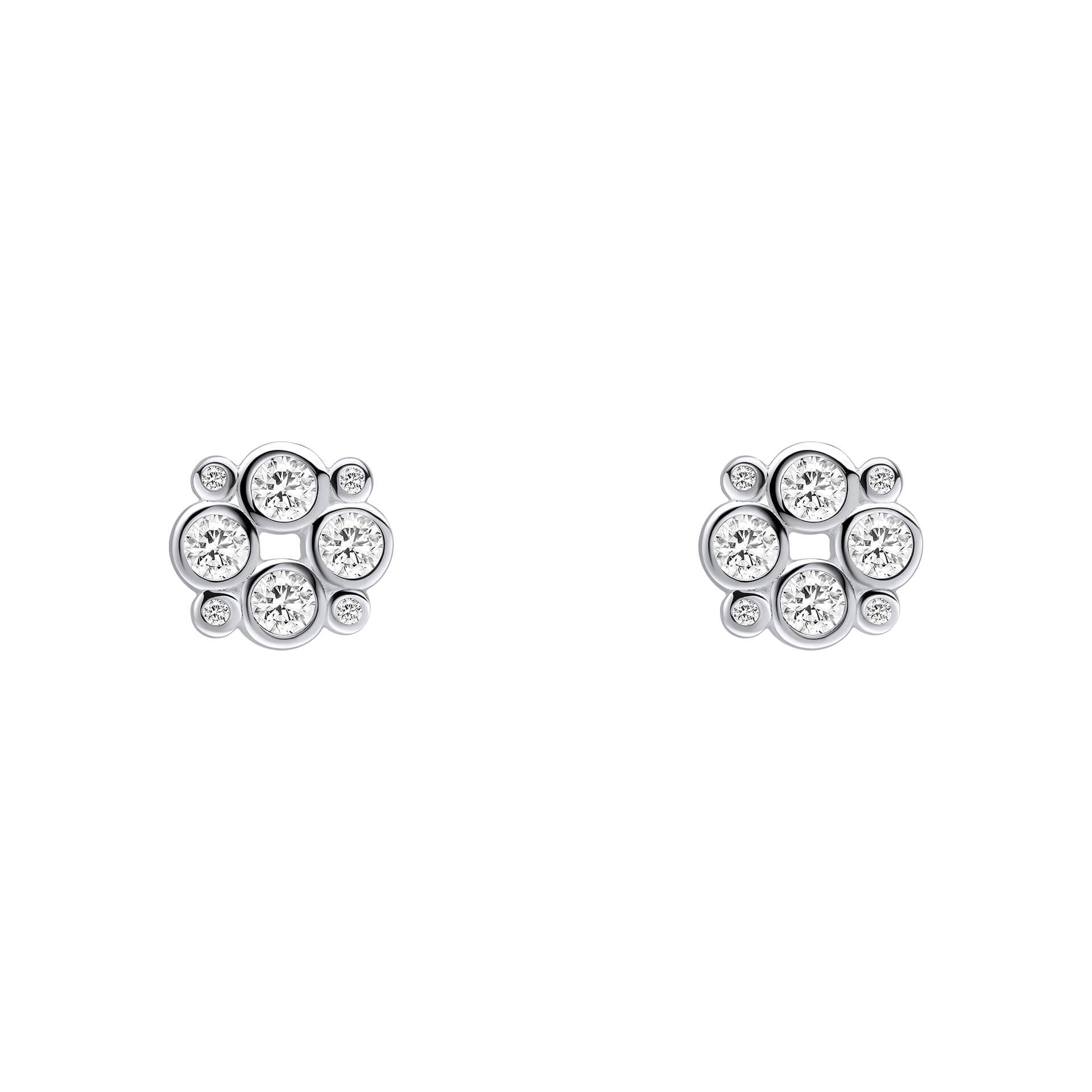 Gecko Jewellery Recycled Sterling Silver Cubic Zirconia Stud Earrings