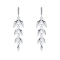 Gecko Jewellery Recycled Sterling Silver Long Leaf Drop Earrings