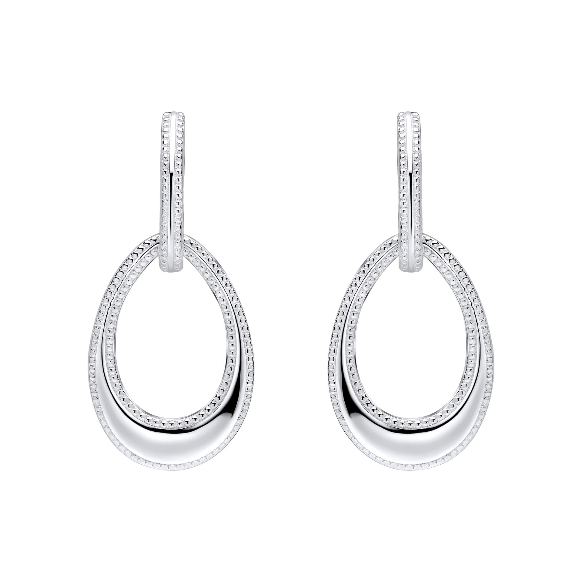 Gecko Jewellery Recycled Sterling Silver Open Teardrop Earrings