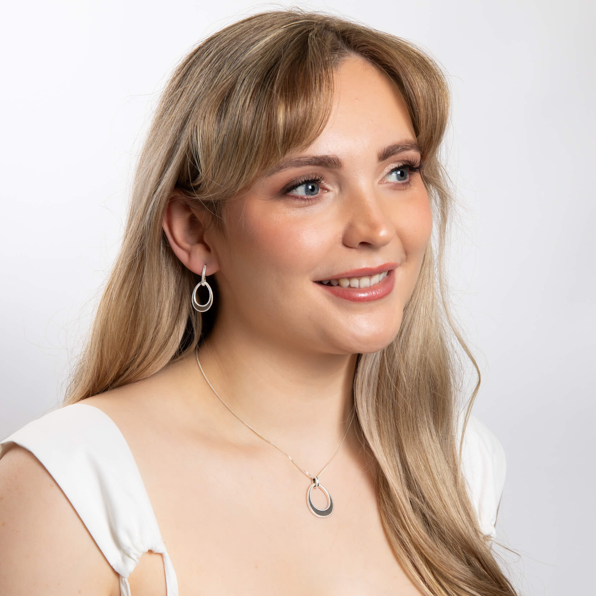 Gecko Jewellery Open Teardrop Pendant | Recycled Sterling Silver