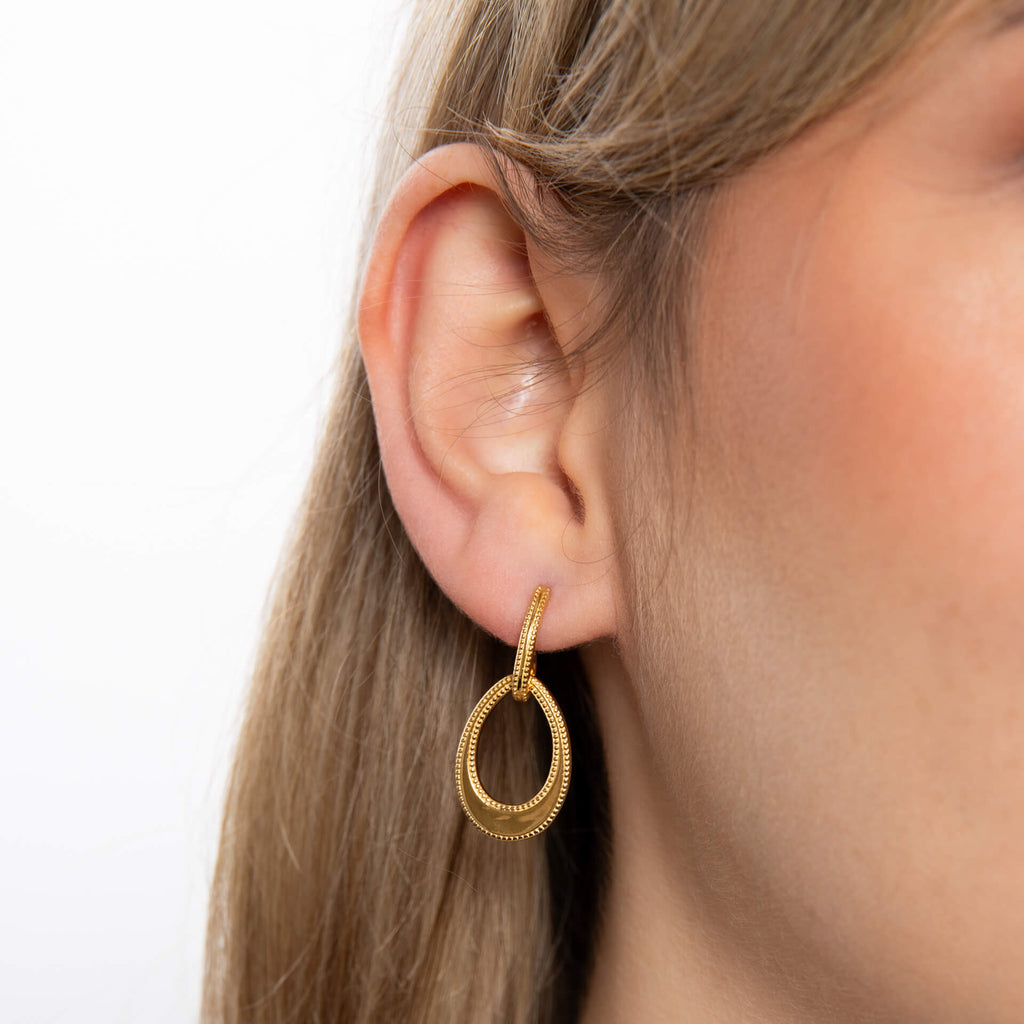 Gecko Jewellery Recycled Sterling Silver Open Teardrop Earrings