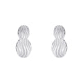 Gecko Jewellery Wave Texture Double Drop Earrings in Sterling Silver