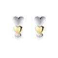 Gecko Jewellery Cascading Hearts Drop Earrings – Two-Tone Sterling Silver