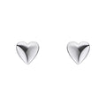 Gecko Jewellery Polished Heart Stud Earrings | Recycled Sterling Silver