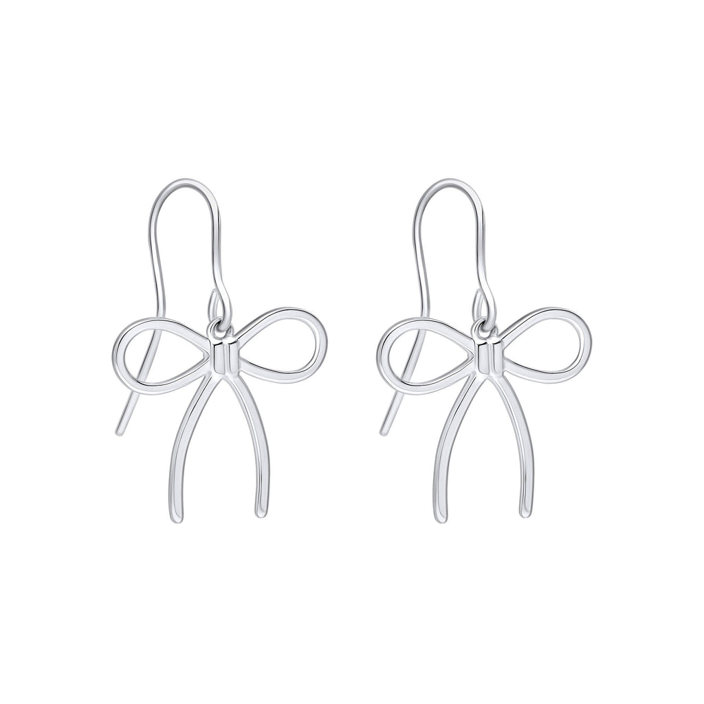 Gecko Jewellery Thin Bow Hook Earrings – Recycled Sterling Silver