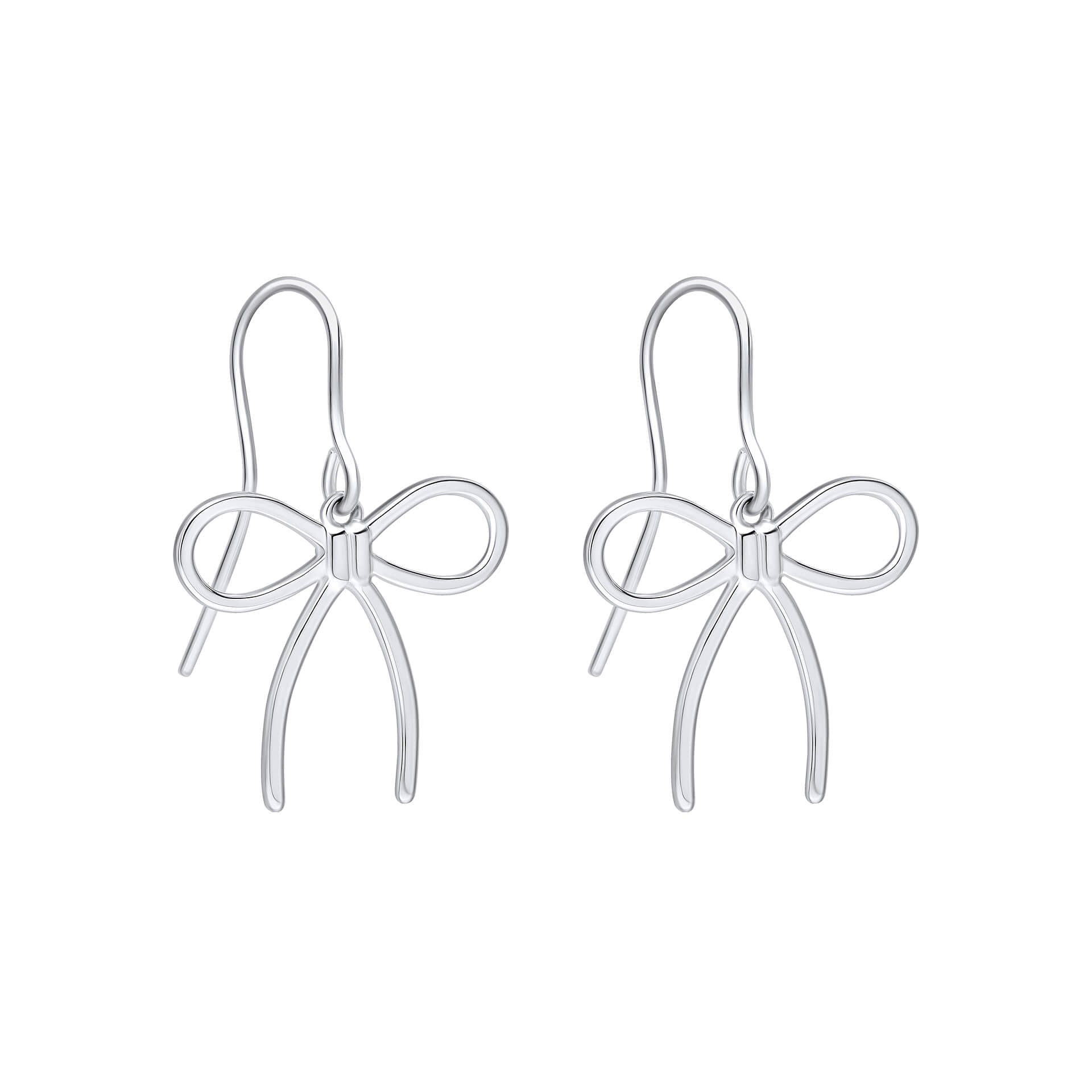 Gecko Jewellery Thin Bow Hook Earrings – Recycled Sterling Silver