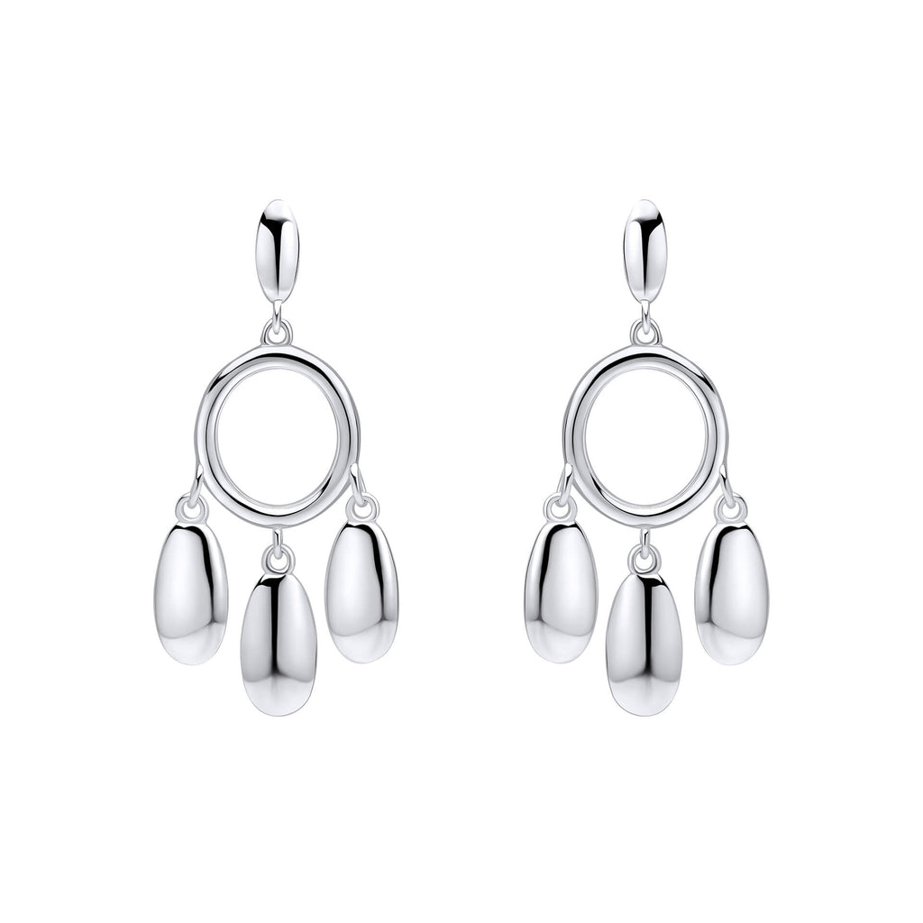 Gecko Jewellery Recycled Sterling Silver Chandelier Drop Earrings