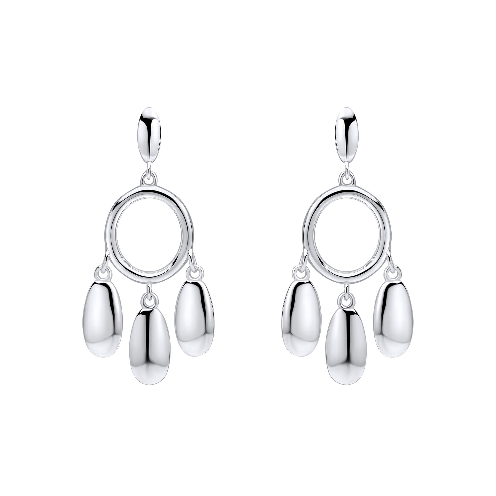 Gecko Jewellery Recycled Sterling Silver Chandelier Drop Earrings