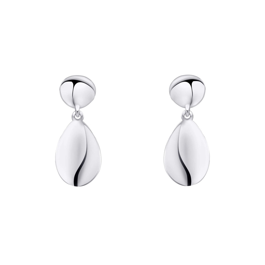 Gecko Jewellery Organic Pebble Double Drop Earrings in Sterling Silver