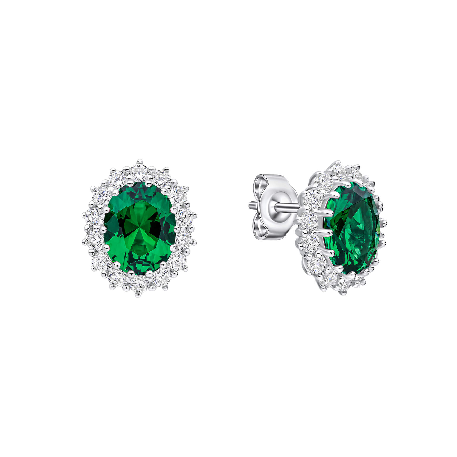 Gecko Jewellery Oval Diamonfire Zirconia Stud Earrings – Sterling Silver