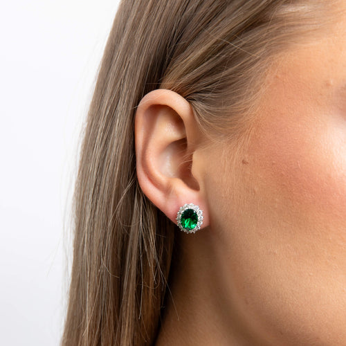 Gecko Jewellery Oval Diamonfire Zirconia Stud Earrings – Sterling Silver