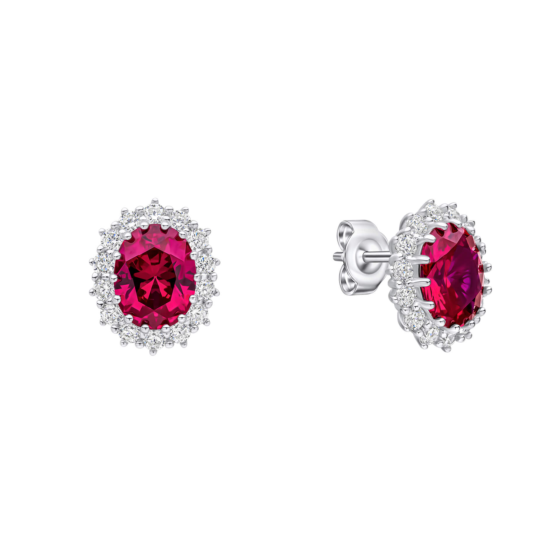 Gecko Jewellery Oval Diamonfire Zirconia Stud Earrings – Sterling Silver