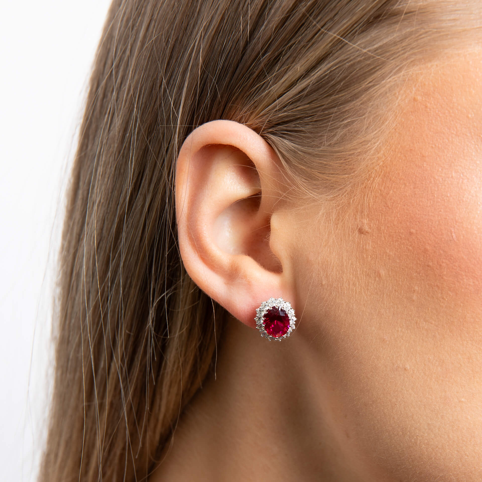 Gecko Jewellery Oval Diamonfire Zirconia Stud Earrings – Sterling Silver
