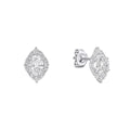 Gecko Jewellery Oval Cluster Stud Earrings – Sterling Silver Zirconia