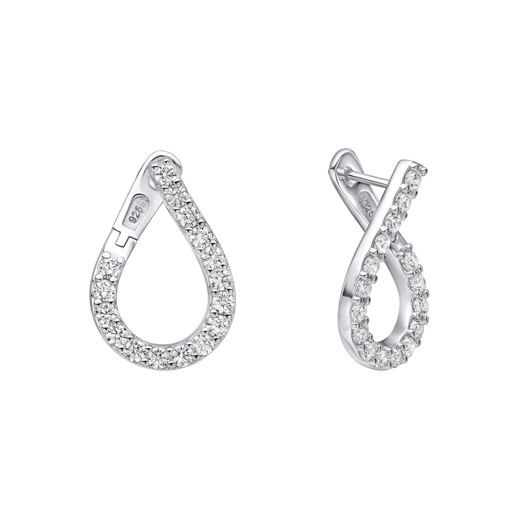 Gecko Jewellery Front Twist Hoop Earrings | Sterling Silver Zirconia