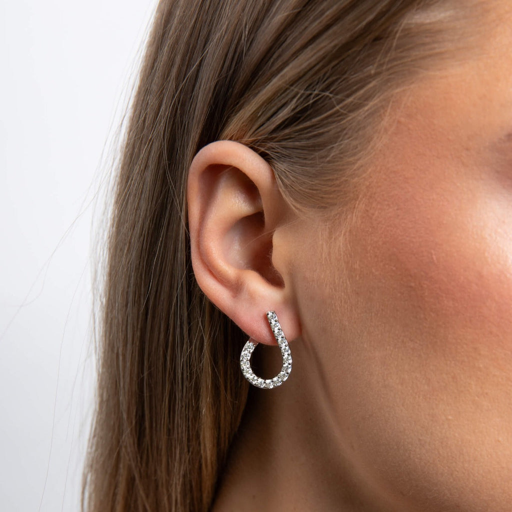 Gecko Jewellery Front Twist Hoop Earrings | Sterling Silver Zirconia